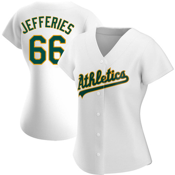 Daulton Jefferies Women's Authentic Oakland Athletics White Home Jersey