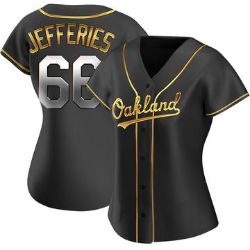 Daulton Jefferies Women's Replica Oakland Athletics Black Golden Alternate Jersey