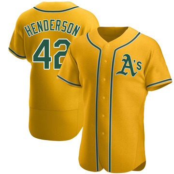 Dave Henderson Men's Authentic Oakland Athletics Gold Alternate Jersey