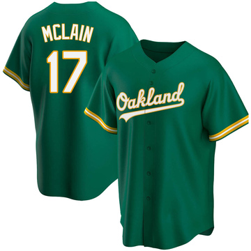 Denny Mclain Men's Replica Oakland Athletics Green Kelly Alternate Jersey