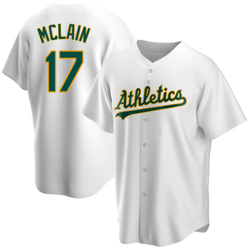 Denny Mclain Men's Replica Oakland Athletics White Home Jersey