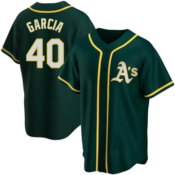Dermis Garcia Men's Replica Oakland Athletics Green Alternate Jersey
