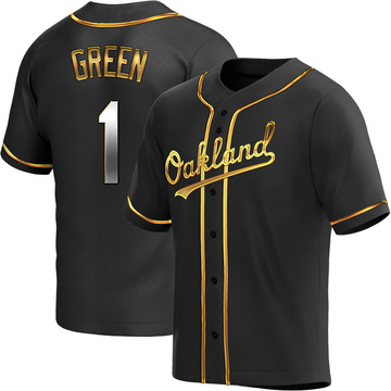 Dick Green Men's Replica Oakland Athletics Black Golden Alternate Jersey