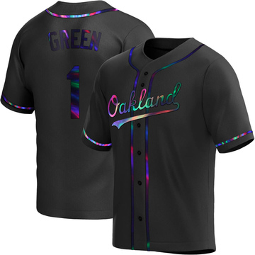 Dick Green Men's Replica Oakland Athletics Black Holographic Alternate Jersey