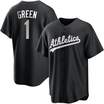 Dick Green Men's Replica Oakland Athletics Black/White Jersey