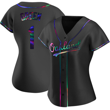 Dick Green Women's Replica Oakland Athletics Black Holographic Alternate Jersey