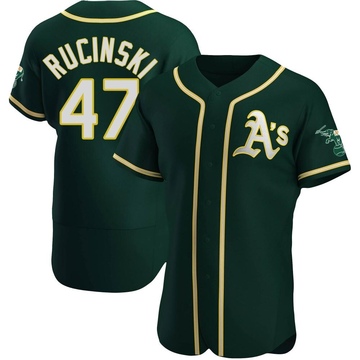 Drew Rucinski Men's Authentic Oakland Athletics Green Alternate Jersey