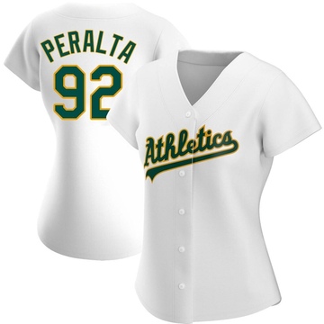 Elvis Peralta Women's Authentic Oakland Athletics White Home Jersey
