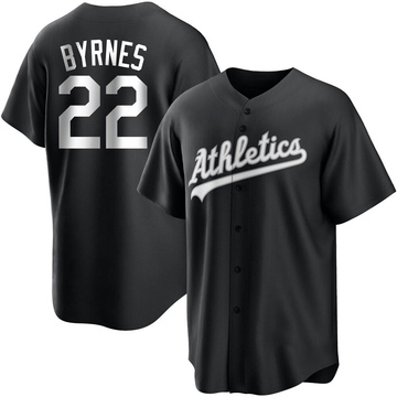 Eric Byrnes Men's Replica Oakland Athletics Black/White Jersey