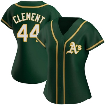 Ernie Clement Women's Authentic Oakland Athletics Green Alternate Jersey