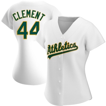 Ernie Clement Women's Authentic Oakland Athletics White Home Jersey