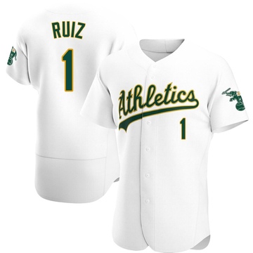 Esteury Ruiz Men's Authentic Oakland Athletics White Home Jersey