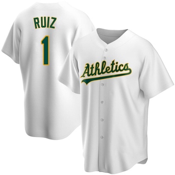 Esteury Ruiz Men's Replica Oakland Athletics White Home Jersey