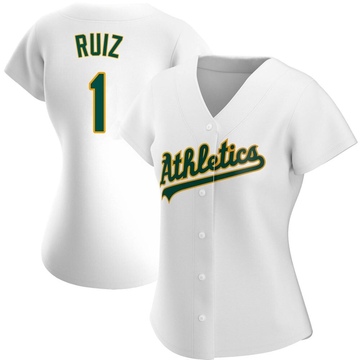Esteury Ruiz Women's Authentic Oakland Athletics White Home Jersey