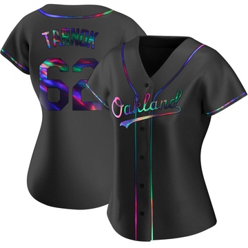Freddy Tarnok Women's Replica Oakland Athletics Black Holographic Alternate Jersey