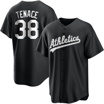 Gene Tenace Men's Replica Oakland Athletics Black/White Jersey