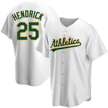 George Hendrick Men's Replica Oakland Athletics White Home Jersey