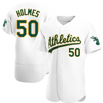 Grant Holmes Men's Authentic Oakland Athletics White Home Jersey