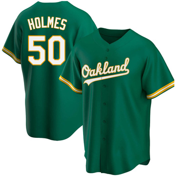 Grant Holmes Men's Replica Oakland Athletics Green Kelly Alternate Jersey