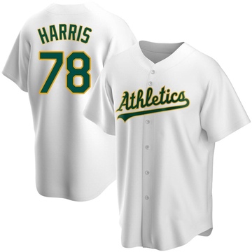 Hogan Harris Men's Replica Oakland Athletics White Home Jersey