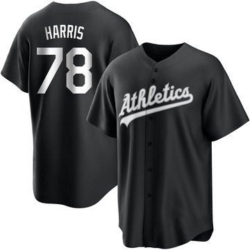 Hogan Harris Youth Replica Oakland Athletics Black/White Jersey
