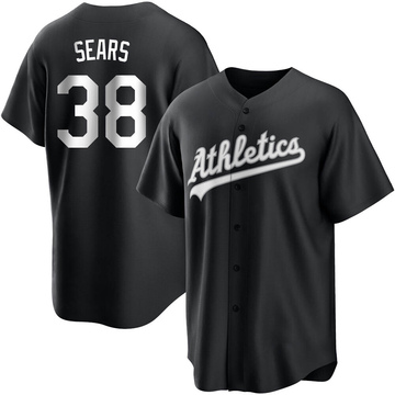 JP Sears Youth Replica Oakland Athletics Black/White Jersey