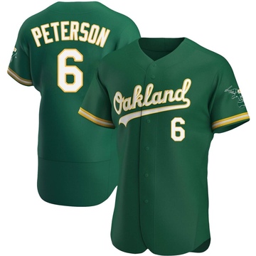 Jace Peterson Men's Authentic Oakland Athletics Green Kelly Alternate Jersey