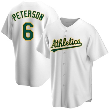 Jace Peterson Men's Replica Oakland Athletics White Home Jersey