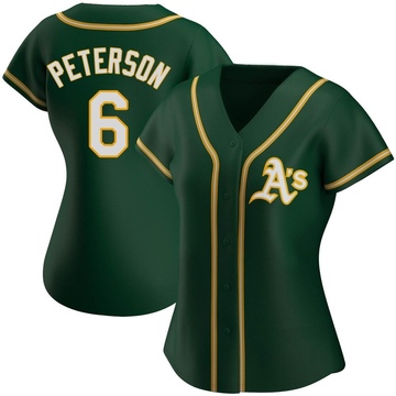 Jace Peterson Women's Authentic Oakland Athletics Green Alternate Jersey