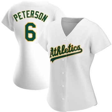 Jace Peterson Women's Authentic Oakland Athletics White Home Jersey