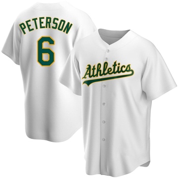 Jace Peterson Youth Replica Oakland Athletics White Home Jersey