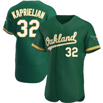 James Kaprielian Men's Authentic Oakland Athletics Green Kelly Alternate Jersey