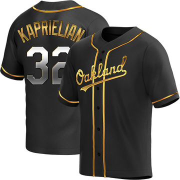 James Kaprielian Men's Replica Oakland Athletics Black Golden Alternate Jersey