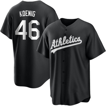Jared Koenig Men's Replica Oakland Athletics Black/White Jersey