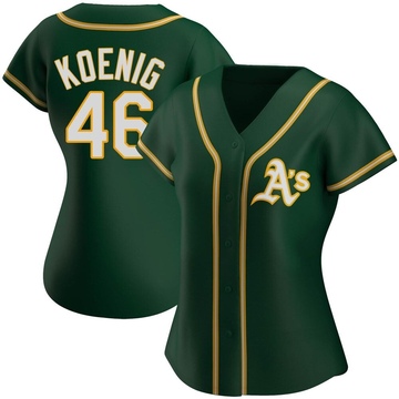 Jared Koenig Women's Authentic Oakland Athletics Green Alternate Jersey