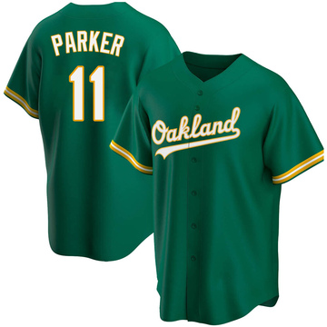Jarrod Parker Men's Replica Oakland Athletics Green Kelly Alternate Jersey