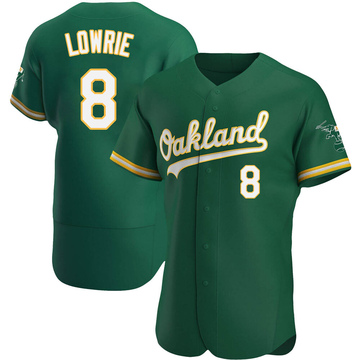 Jed Lowrie Men's Authentic Oakland Athletics Green Kelly Alternate Jersey