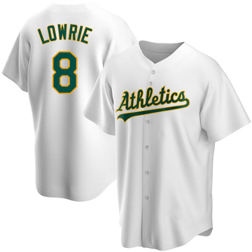 Jed Lowrie Men's Replica Oakland Athletics White Home Jersey