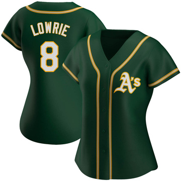 Jed Lowrie Women's Authentic Oakland Athletics Green Alternate Jersey