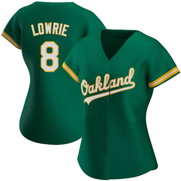 Jed Lowrie Women's Authentic Oakland Athletics Green Kelly Alternate Jersey