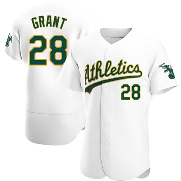 Jim Mudcat Grant Men's Authentic Oakland Athletics White Home Jersey