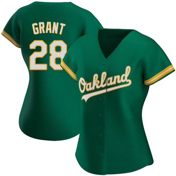 Jim Mudcat Grant Women's Authentic Oakland Athletics Green Kelly Alternate Jersey
