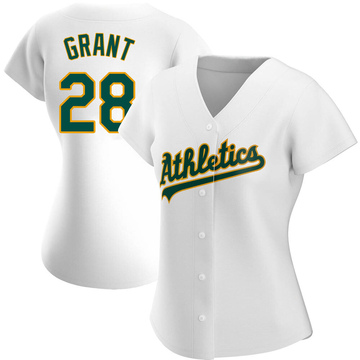 Jim Mudcat Grant Women's Authentic Oakland Athletics White Home Jersey