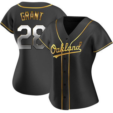 Jim Mudcat Grant Women's Replica Oakland Athletics Black Golden Alternate Jersey