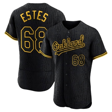 Joey Estes Men's Authentic Oakland Athletics Black Snake Skin City Jersey