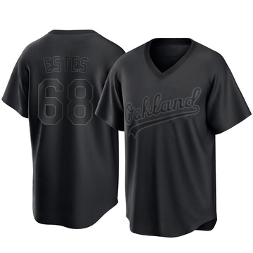 Joey Estes Men's Replica Oakland Athletics Black Pitch Fashion Jersey