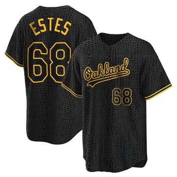 Joey Estes Men's Replica Oakland Athletics Black Snake Skin City Jersey