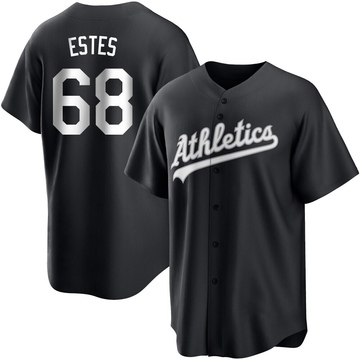 Joey Estes Men's Replica Oakland Athletics Black/White Jersey