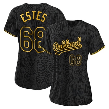 Joey Estes Women's Authentic Oakland Athletics Black Snake Skin City Jersey