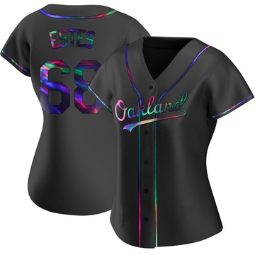 Joey Estes Women's Replica Oakland Athletics Black Holographic Alternate Jersey